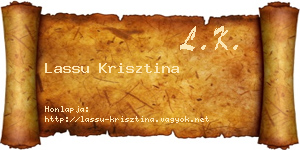 Lassu Krisztina névjegykártya